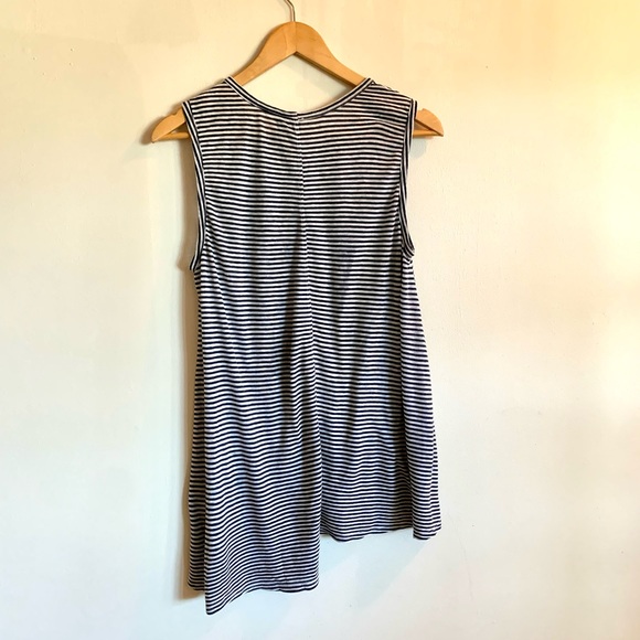 Asymmetrical Navy and White Striped Left of Center Tank Top - Picture 2 of 3